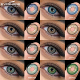 Obbty 1pair Natural Colored Lenses for Eyes Gray Contact Lenses Fashion Blue Eye Contacts Brown Lenses Yearly Color Eye Lens