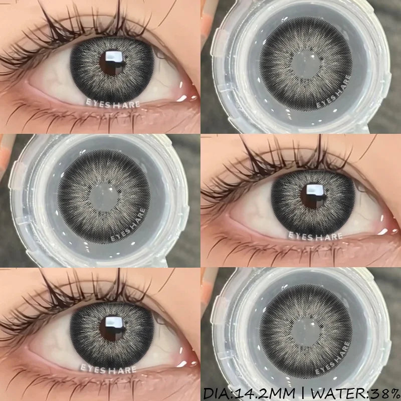 Obbty Colored Contact Lenses for Eyes Natural Eye Lenses Fashion Contact Green Lenses Blue Eye Lenses Gray Pupils 1pair/2pcs