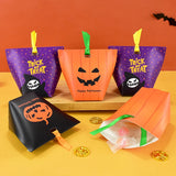 Obbty 10pcs Halloween Candy Gifts Boxes Pumpkin Ghost Trick Or Treat Cookie Snack Packaging Box Xmas Halloween Birthday Present Decors