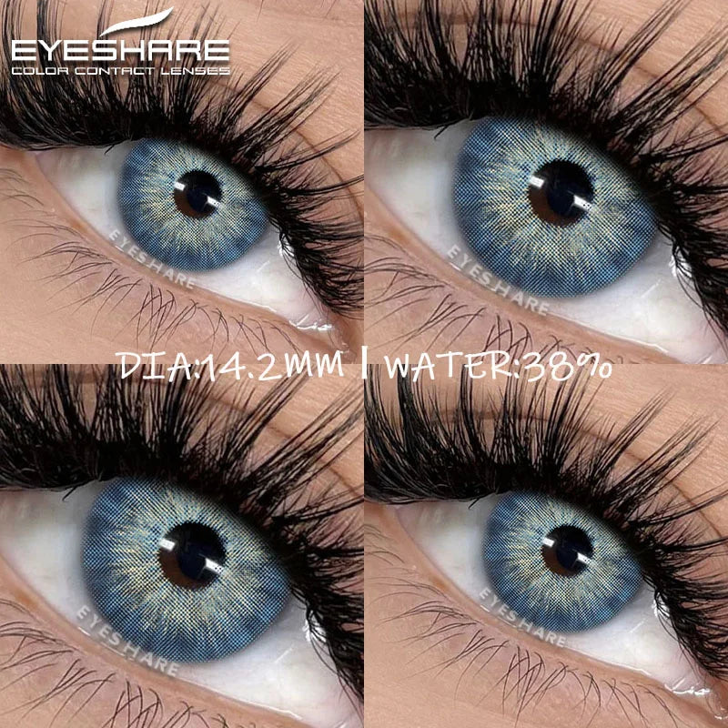 Obbty Color Contact Lenses for Eyes 2pcs Blue Eye Lenses Green Lenses Beautiful Pupil Yearly Makeup Cosmetic Eye Contact Lens