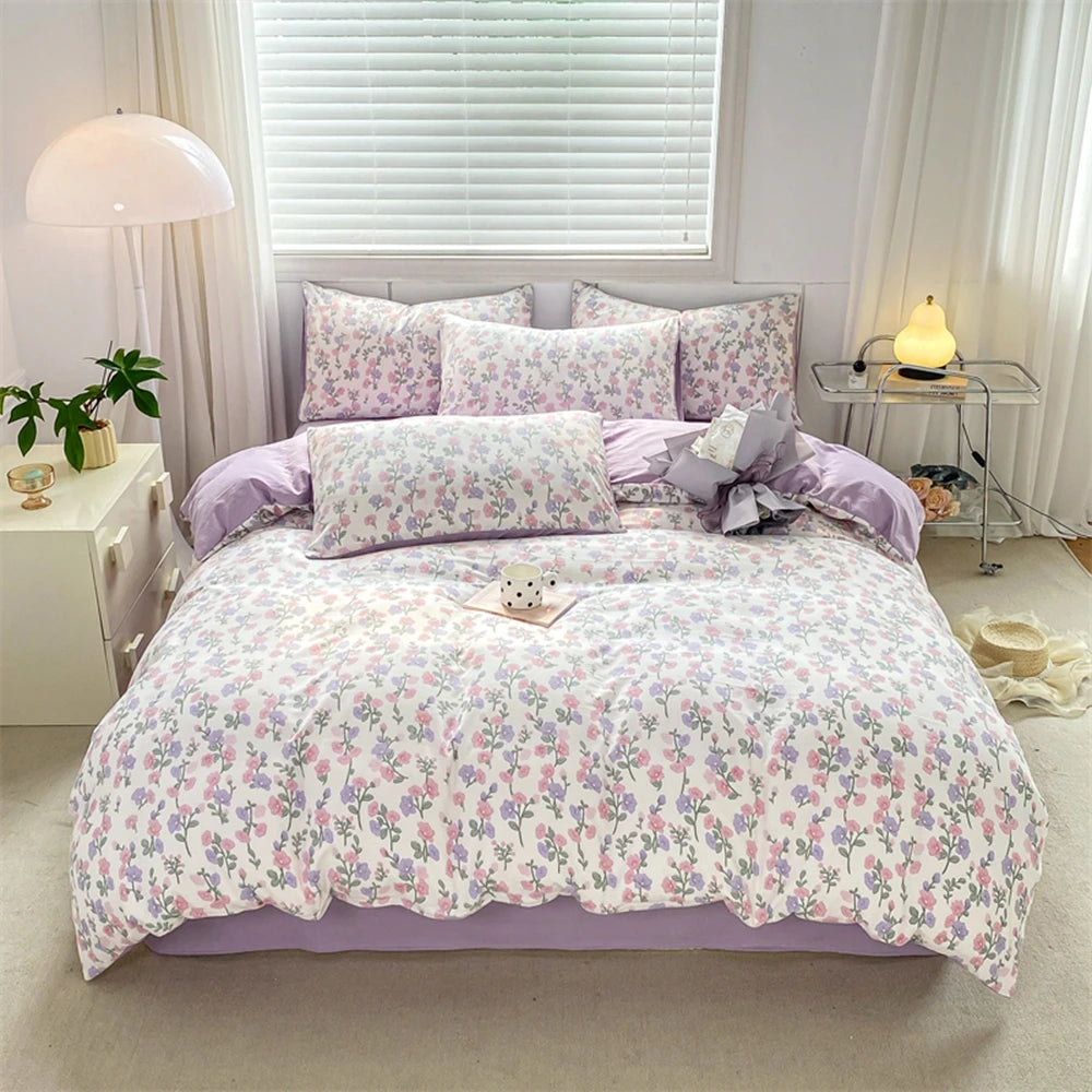 Obbty Floral Style Duvet Cover Single Bed Funda Nordica Cama De 150 Quilt Covers Queen Size Bed Linen for Home(pillowcase Need Order)