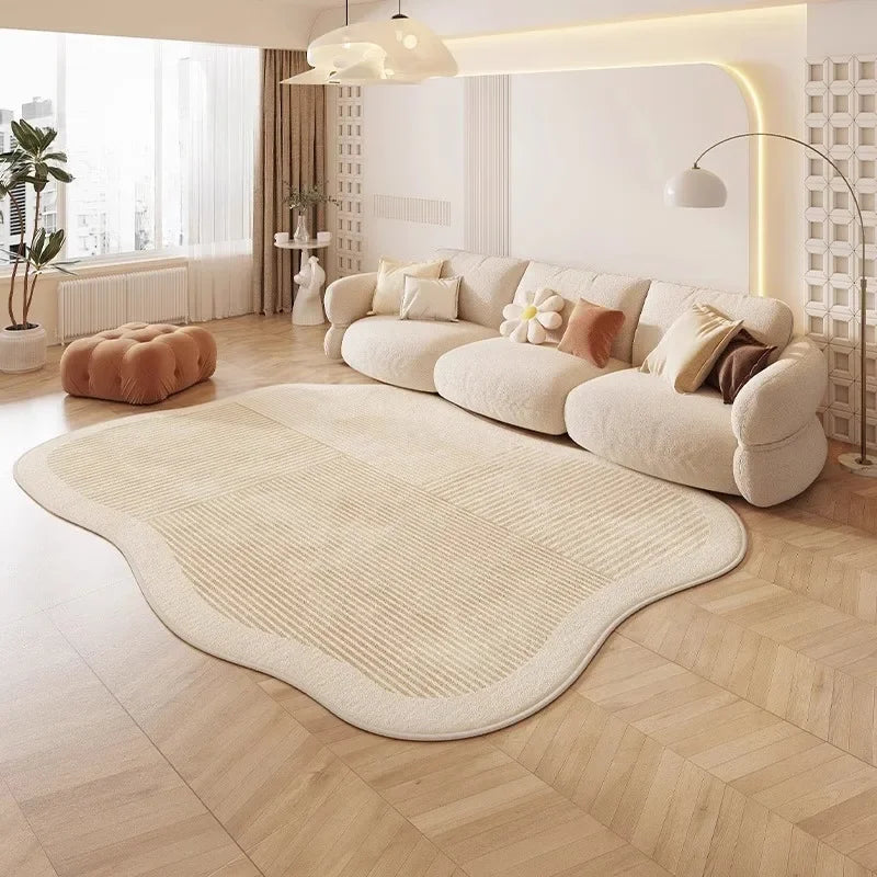 Obbty Carpet for Living Room Simple Irregular Shape Color Cartoon Bedroom Bedside Plush Floor Mat Sofa Coffee Tables Rugs Alfombra