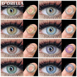 Obbty D'ORELLA 1 Pair Contact Lenses For Eyes Gray Brown Natural Color Contact Lens Eyes Blue Crystal Cosmetic Colored Lenses Yearly