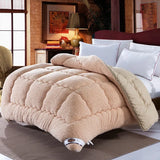 Obbty Winter Duvet Lamb Wool Warm Comforter Camel Cotton Quilt Thicken Blanket King Queen Size Single Double Cashmere Couple Bed Quilt