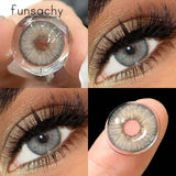 Obbty 1Pair Colorful Contact Lenses Fashion Beautiful Colorcon Eyes Lenses Cosmetics Gray Lens Brown Contacts Lens Eye Yearly