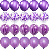 Obbty Purple Golden matte Balloons Silver Confetti Balloon Wedding Valentine's Day Baby Shower Birthday Party Decorations