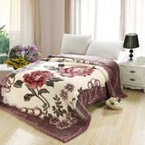 Obbty Ultra Soft Cozy Flowers Rose Throw Blanket Microfiber Heavy Fluffy Fleece Blanket for Home Bed Dormitory