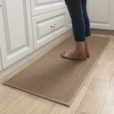 Obbty Linen Weave Kitchen Floor Mat Anti-slip Washed Rug Rubber Bottom Natural Twill Flax Entry Door Long Carpet Oil-resistant Durable