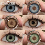 Obbty EYESHARE Colored Contact Lenses 1pair Natural Eye Lens Blue Eye Lenses Brown Lenses Gray Pupils Yearly Cosmetic Green Contacts