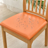 Obbty New Artificial Leather Waterproof Dining Room Chair Cover Oil -proof No Need To Wash Elastic Chair Cushion Cover for Home Hotel