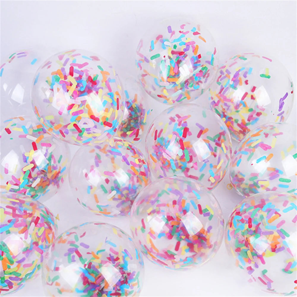 Obbty 15pcs 12inch Rainbow Confetti Balloons Ice Cream Mixed Color Balloon Wedding Anniversary Decoration Birthday Party Baby Shower