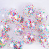 Obbty 15pcs 12inch Rainbow Confetti Balloons Ice Cream Mixed Color Balloon Wedding Anniversary Decoration Birthday Party Baby Shower