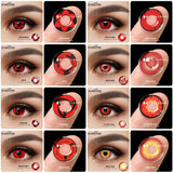 Obbty EYESHARE Red Cosplay Colored Contact Lenses for Eyes Yearly Halloween Anime Lens Beauty Makeup Contact Lenses Christmas Party