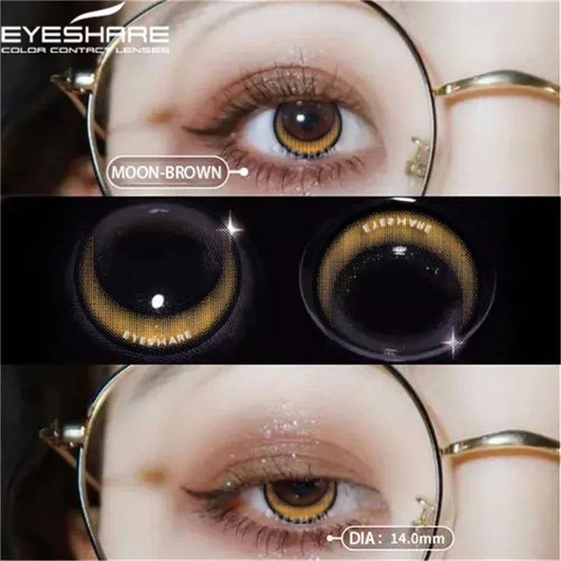 Obbty EYESHARE 1 Pair Natural Contact Lenses Colored Contact Lenses for Eyes Beauty Essential Color Lens Eyes Cosmetics Contact Lens