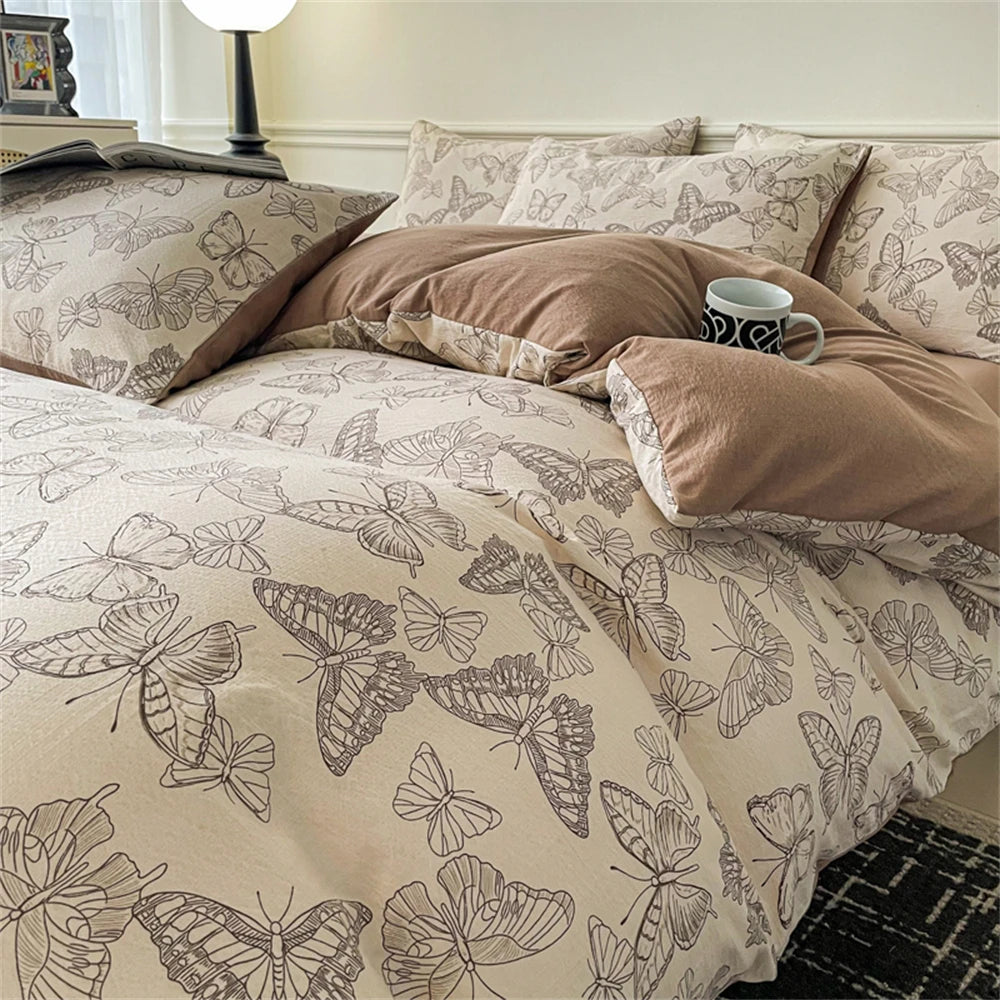 Obbty Jacquard Bedding Set Light Luxury Duvet Cover Pillowcase and Bedsheet Bed Linen Set Comforter Queen Bedroom Decor Home Textiles