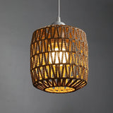 Obbty Rattan Lamp Shade Small Boho Shades Replacement Ceiling Light Covers Cylinder Woven Rope Lampshade for Pendant Light Floor Lamps