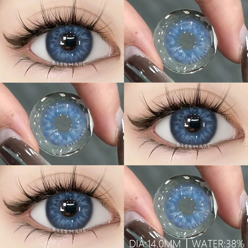 Obbty 1Pair Colored Contact Lenses for Eyes Natural Look Gray Eye Lenses Brown Contacts Blue Lenses Green Eye Lens Yearly