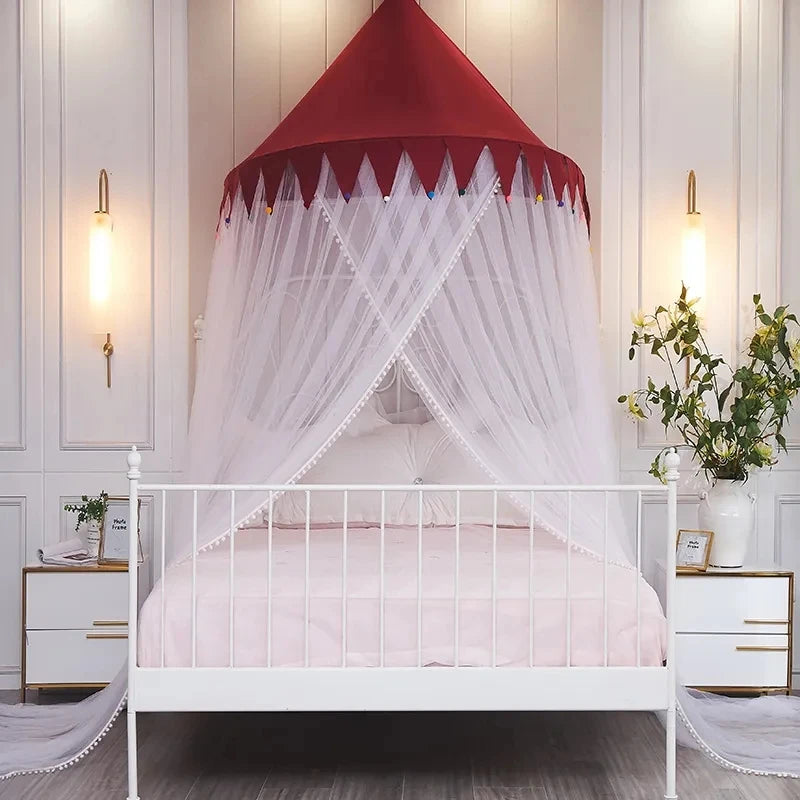 Obbty Princess Style Dome Mosquito Net Girl's bedroom Cellular Network Single Double Bed Mosquito Net Large Space Mosquito Net