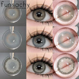 Obbty Natural color Contact Lenses Beauty Pupils 2PCS For Eyes Use Yearly Natural Color Cosmetic Soft Lenses with Lenses Case