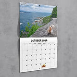 Obbty 2024 Wall Calendar Funny Dog Pooping Monthly Planner Funny Dog Calendar Gift For Friends Family New Year Home Decor