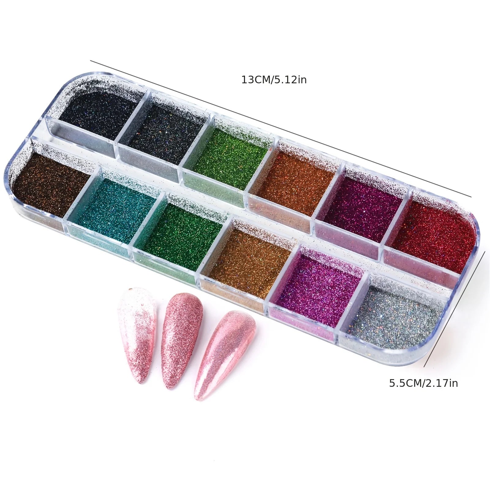 Obbty Powder Set Holo Silver Rub Dust Black Pink Chrome Nail Glitter Powder Laser Pigment For Nail DIY Manicure