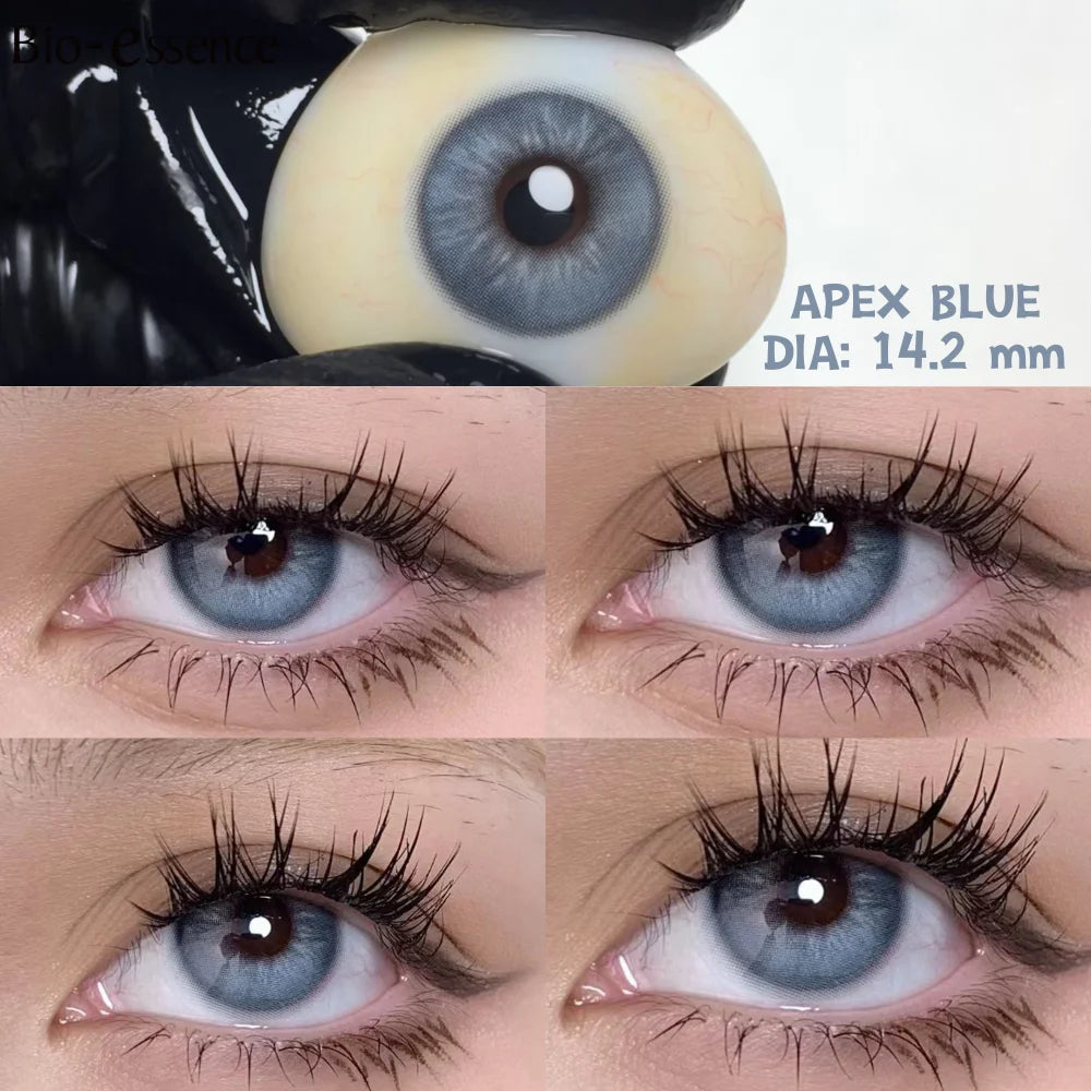 Obbty 1 Pair Colorcon Korean Lenses Colored Contact Lenses with Degree Myopia Lenses Blue Eye Lenses Green Lenses Natural