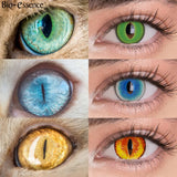 Obbty 1 Pair Cosplay Contact Lenses for Eyes Halloween Cat Eye Contacts Anime Accessories Snake Eye Lenses Lizard Lenses