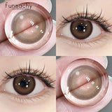 Obbty FUNSACHY Colorcon 1 Pair Korean Lenses Colored Contact Lenses with Degree Myopia Lenses Brown Lenses Natural Eye Lenses New