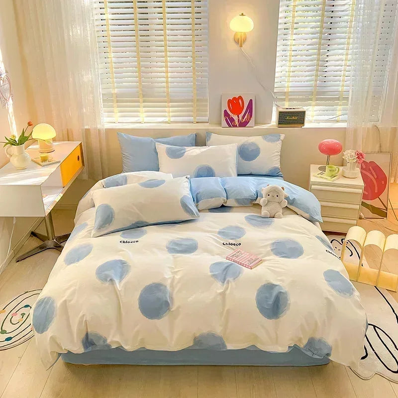 Obbty High-quality Home Pure Cotton Bedding Set 100% Cotton Skin-friendly Queen Duvet Cover Set with Sheets Comforter Cover Pillowcase