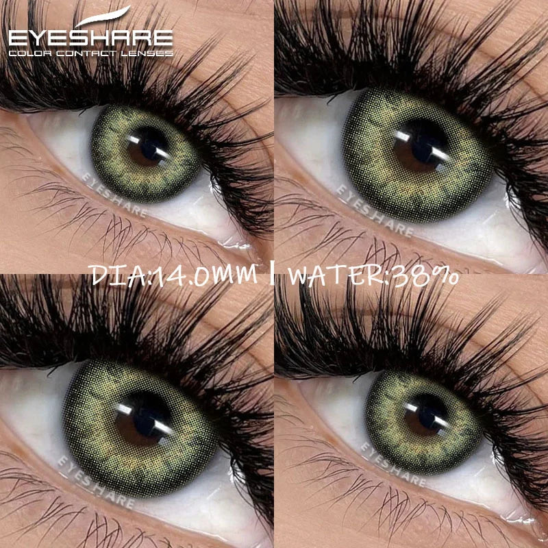 Obbty Color Contact Lenses for Eyes 2pcs Blue Eye Lenses Green Lenses Beautiful Pupil Yearly Makeup Cosmetic Eye Contact Lens