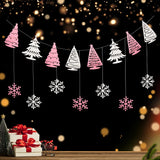 Obbty Christmas Party Background Flag Pendant Cartoon Cute Snowflake Decoration 1 Set 1 Piece.