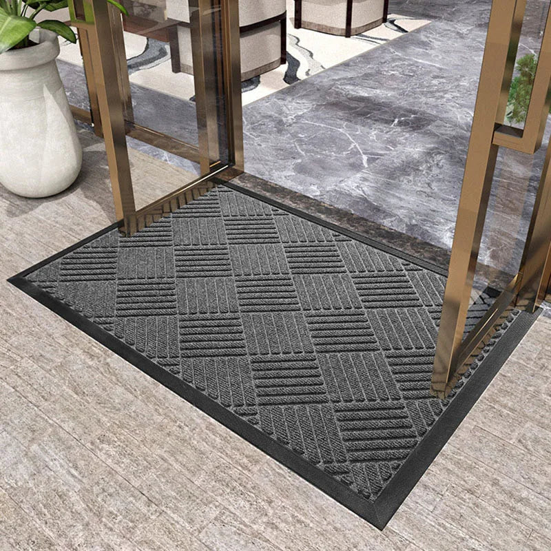 Obbty Abrasion-resistant Rubber Front Door Mat  Shoe Scraper for Inside Outdoor Doormat Easy To Clean Dirt Resistant Floor Mats Rug