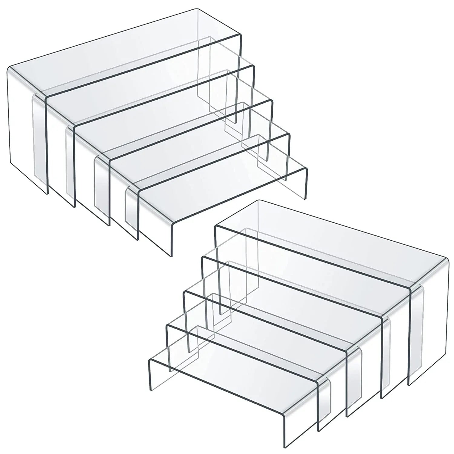 Obbty Acrylic Display Rack Transparent Shoe Rack U-shaped Hand Made Model Doll Display Risers Shelf Candy Dessert Table Decorations