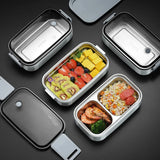 Obbty 304 stainless steel lunch box for Adults Kids School Office 1/2 Layers Microwavable portable Grids bento Food Storage Containers