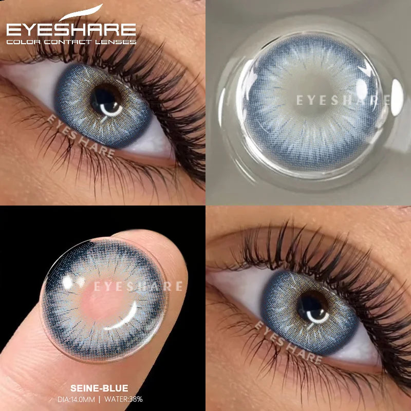 Obbty 1pair Natural Color Contact Lenses for Eyes Fashion Blue Lenses Gray Pupils Brown Lenses Yearly Cosmetic Green Contacts