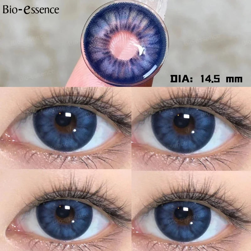 Obbty 1Pair Myopia Lenses Color Contact Lenses for Eyes Lenses With Diopters Prescription Fashion Lenses Blue Eye Lenses