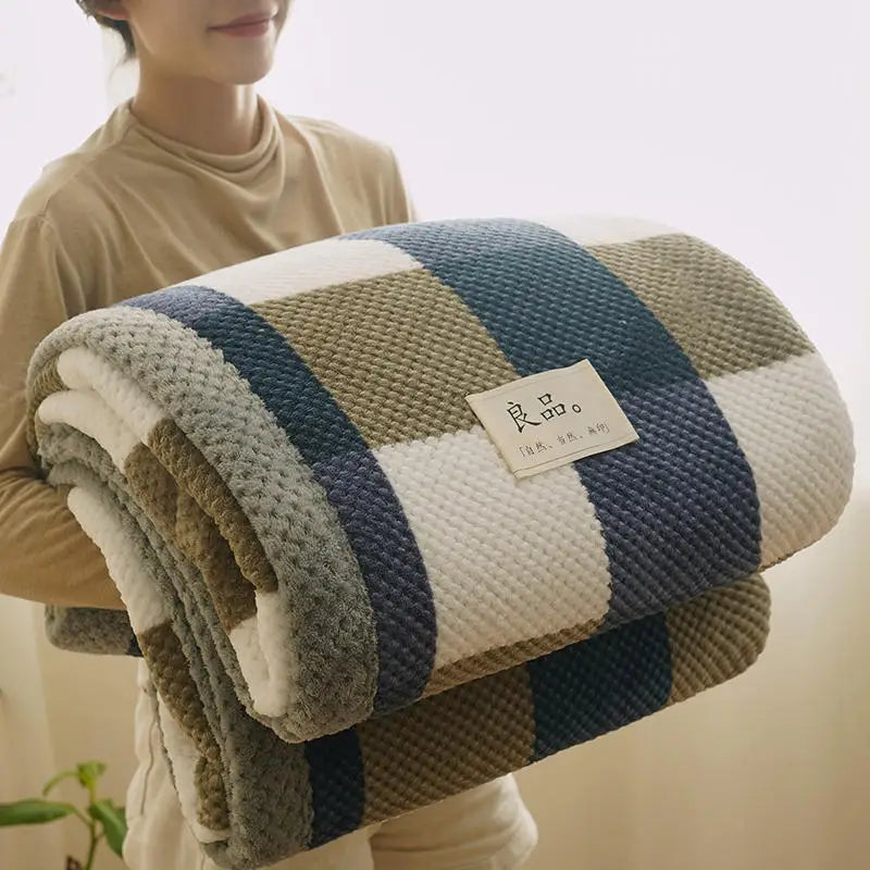 Obbty Winter Blanket Throw Soft Chenille Yarn Knitted Blanket Knitted Throw Blanket For Couch Bed Warm Sleeping Blanket