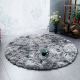 Obbty Pink Shaggy tie-dye Round Carpet Colorful Fluffy Circles Coffee Table Blanket Bedroom Hanging Basket Yoga Rug