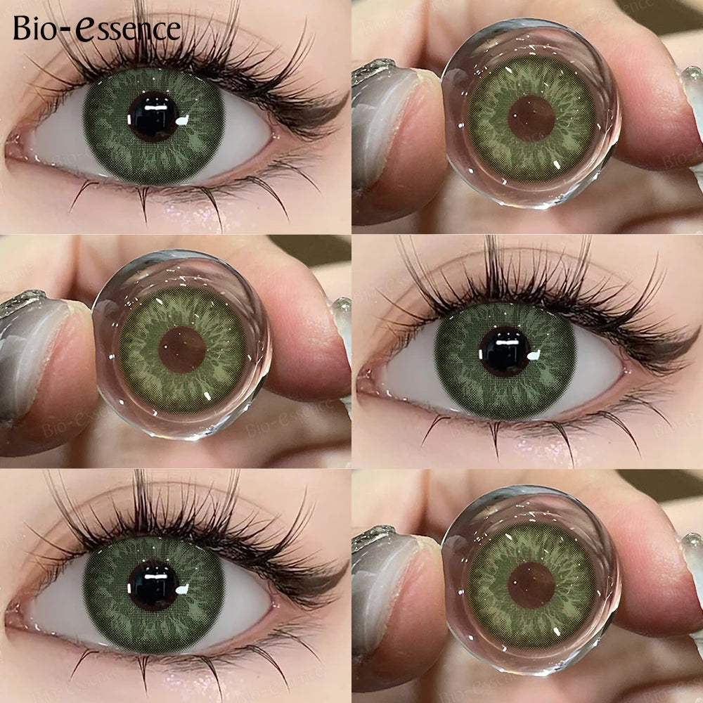 Obbty 1 Pair Colored Contact Lenses Brown Lenses Beauty Gray Lense Blue Lenses For New User Natural Green Pupils Unisex