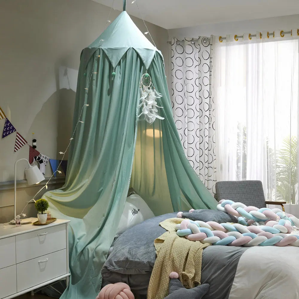 Obbty Baby Room Decoration Balls Mosquito Net Curtain Canopy Round Crib Netting Tent Kids Bed Valance Photography Props