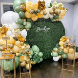 Obbty 40PCS Sage Green Gold White Latex Confetti Balloons Baby Shower Birthday Wedding Party Decorations Globos