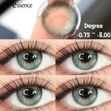 Obbty 1 Pair Colorcon Korean Lenses Colored Contact Lenses with Degree Myopia Lenses Blue Eye Lenses Green Lenses Natural