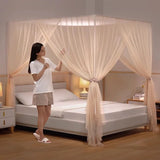 Obbty French Door Mosquito Net Lightweight Square Folding Mosquito Net Support Queen Size Princess Protector Zanzariera Mosquito Nets