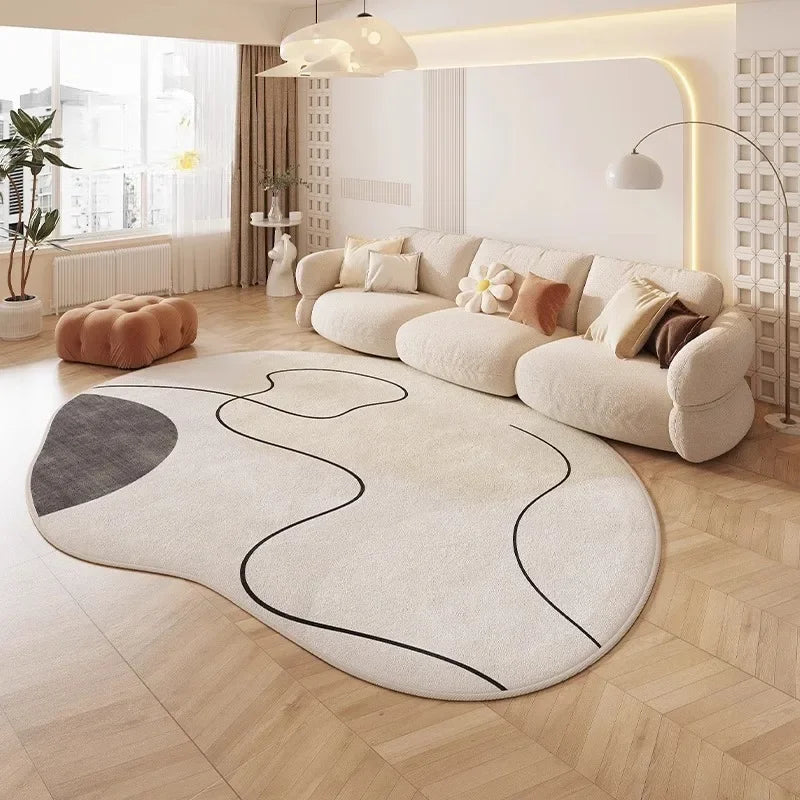 Obbty Carpet for Living Room Simple Irregular Shape Color Cartoon Bedroom Bedside Plush Floor Mat Sofa Coffee Tables Rugs Alfombra