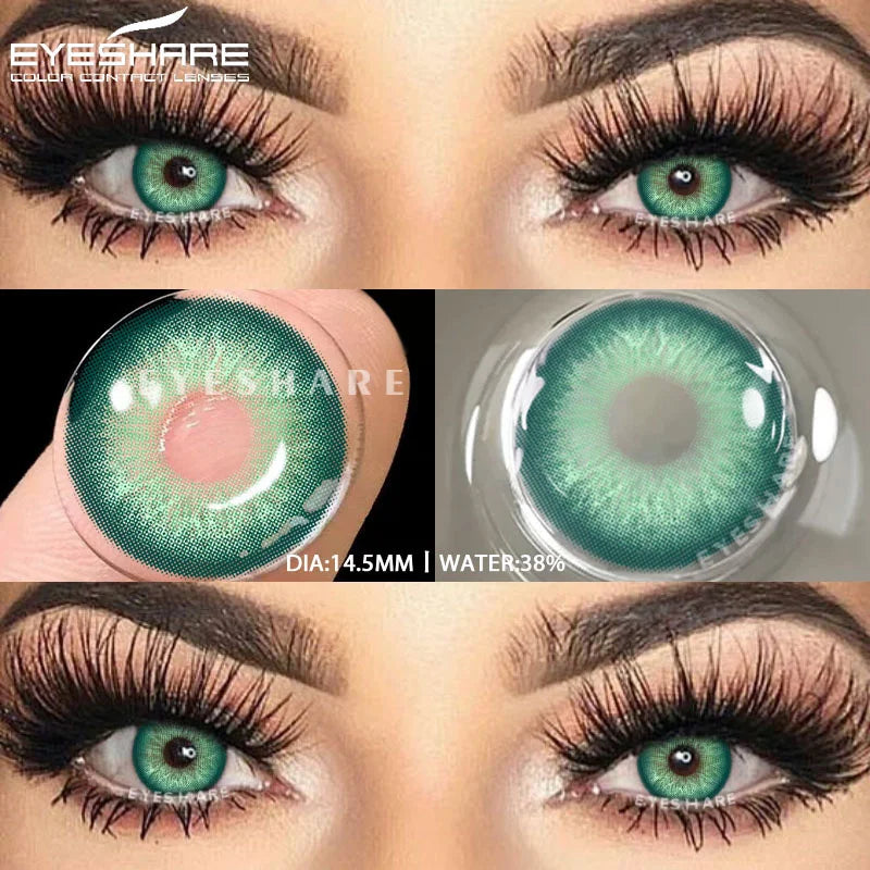 Obbty 1 Pair Color Contact Lenses for Eyes Gray Contact Lenses Eyes Blue Eye Lens Black Contacts Yearly Cosmetic Green Lenses