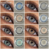 Obbty 2pcs Natural Color Contact Lenses for Eyes Blue Eye Lenses Gray Pupils Lens Brown Lenses Yearly Cosmetic Green Contacts