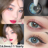 Obbty EYEHSARE  2pcs Natural Color Contact Lenses For Eyes Pink Colored Lens Blue Beauty Contact Lenses Eye Yearly Cosmetic Color Lens