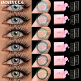 Obbty D'ORELLA Color Contact Lenses for Eyes 1 Pair Natural Brown Contact Lenses Gray Blue Lenses Yearly Beautiful Pupil Contact Lense