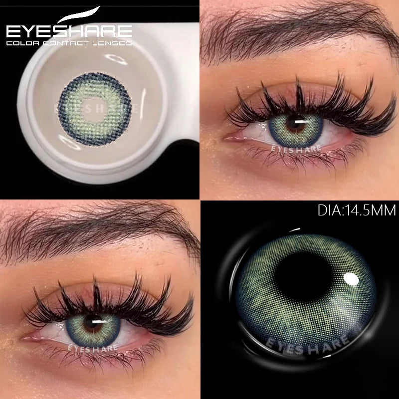 Obbty Colorful Contact Lenses for Eyes 1pair Fashion Eye Lenses Gray Contacts Green Lenses Blue Eye Contacts Yearly Eye Lens