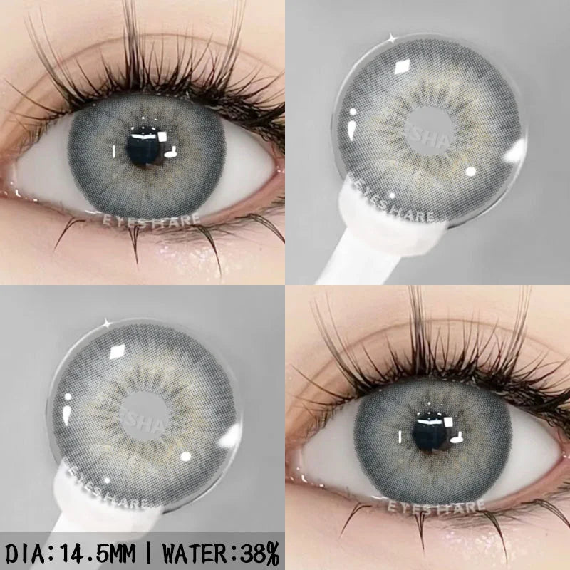 Obbty Colorful Contact Lenses for Eyes 1pair Fashion Blue Eye Contacts Brown Lenses Gray Pupils Yearly Cosmetic Green Lenses